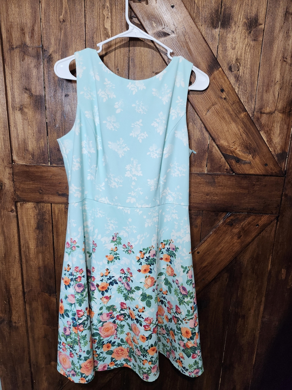 London Style Aqua Floral Midi Dress